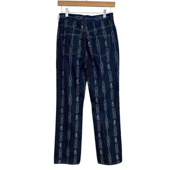NWT TORY BURCH Gemini Link Bloom Jacquard Denim Pant Jeans Womens Size 26 - Picture 6 of 12